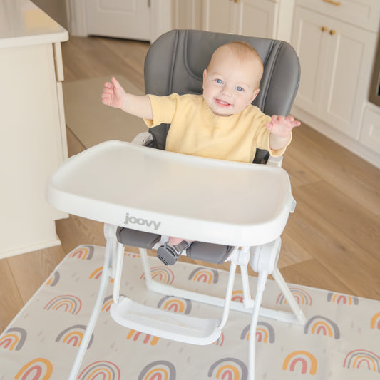 Baby Splat Floor Mat for under High Chair - Rainbow Print